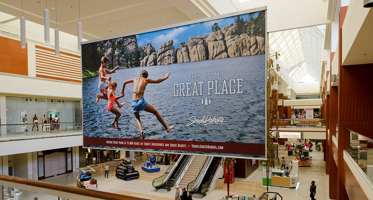 Southdale Mall with Find Your Great Place Signage