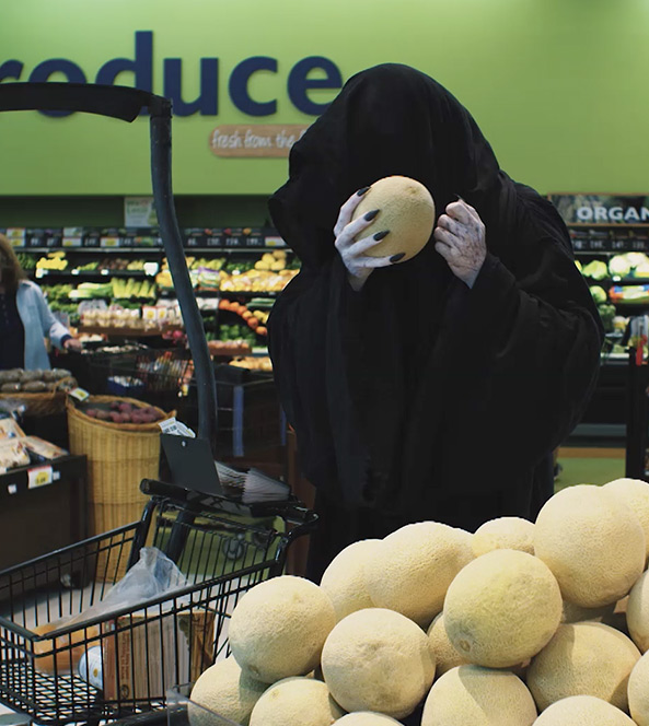 Jim Reaper in a grocery store