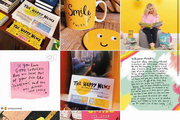 Scrolling GIF Happy Newspaper | 20 Creative Instagram Accounts for Marketers