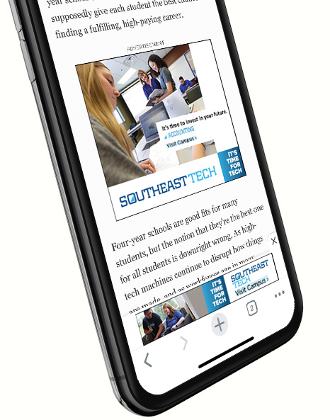 Mobile Website Mockup | Southeast Tech Work Sample