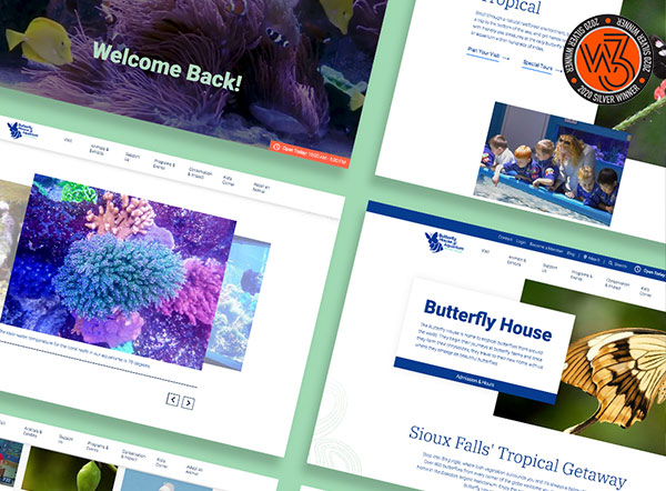 Butterfly House & Aquarium Website | W3 Award