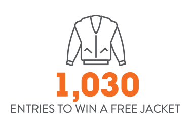 1,030 entries to win a free jacket