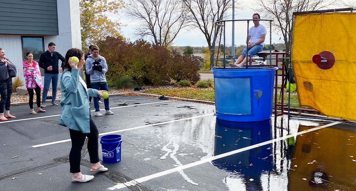 dunk tank at Lawrence & Schiller