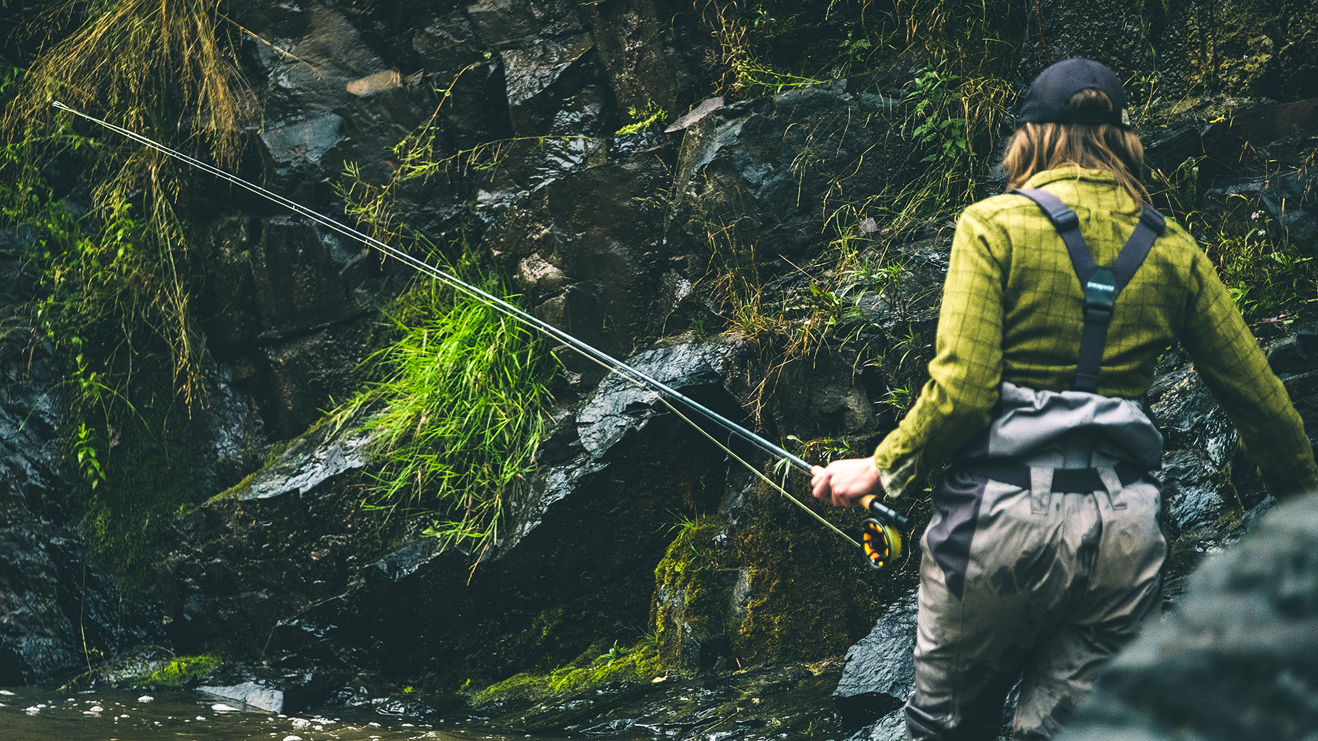 woman fishing