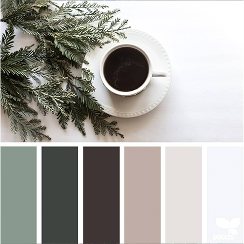 cup of coffee and color pallet