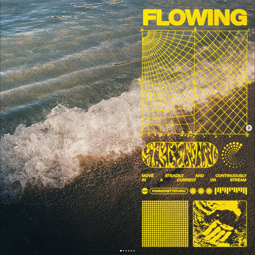 Waves with yellow graphic overlay