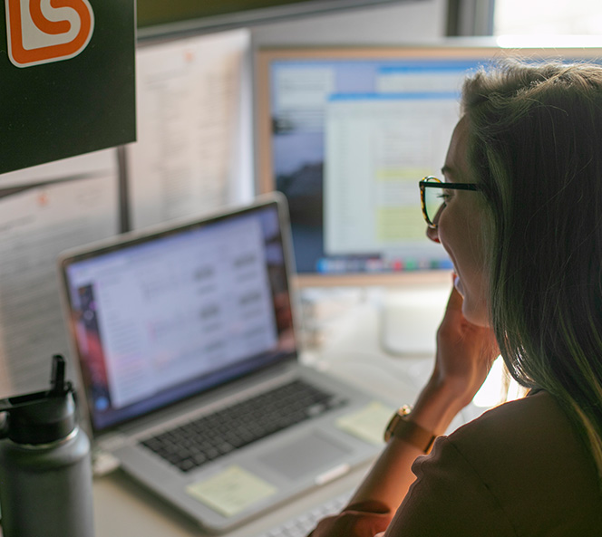 Woman working on her computer