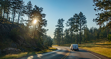 Car driving on a road