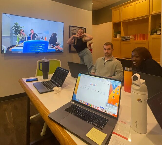 group of interns in brainstorm