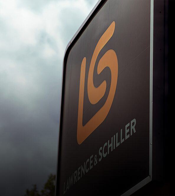 Outdoor sign with the Lawrence & Schiller logo